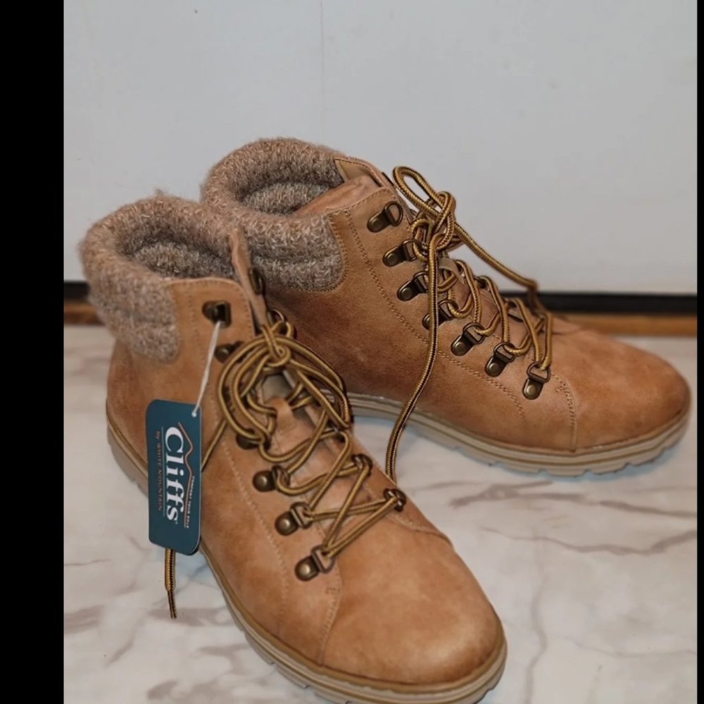 Cliff By White Mountain Kerri Ankle Boots, Women's Size 10 M, Wheat